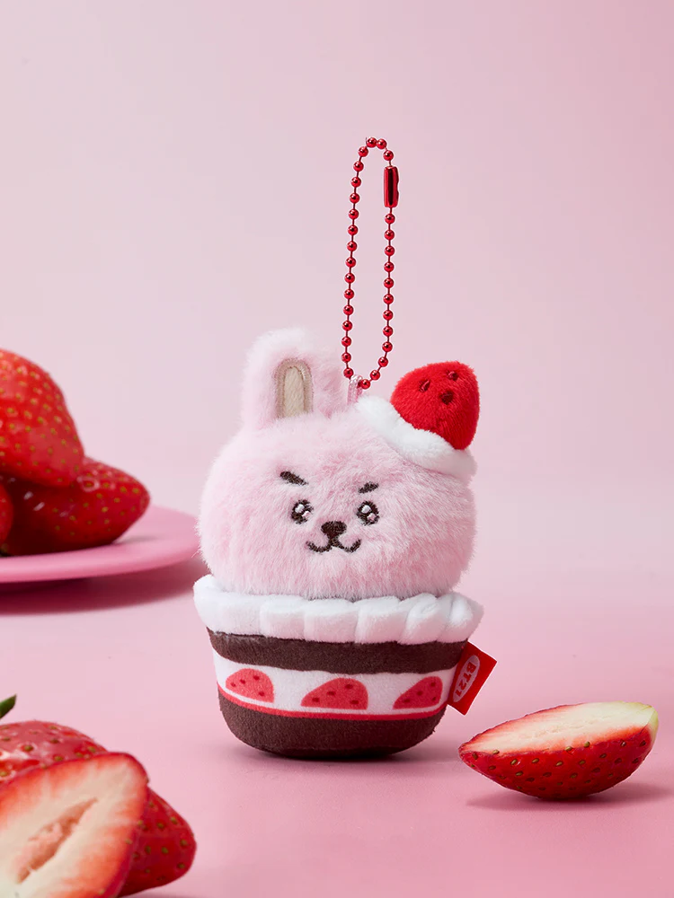 BT21 Strawberry Party Strawberry Tart Plush Keyring - Image 19