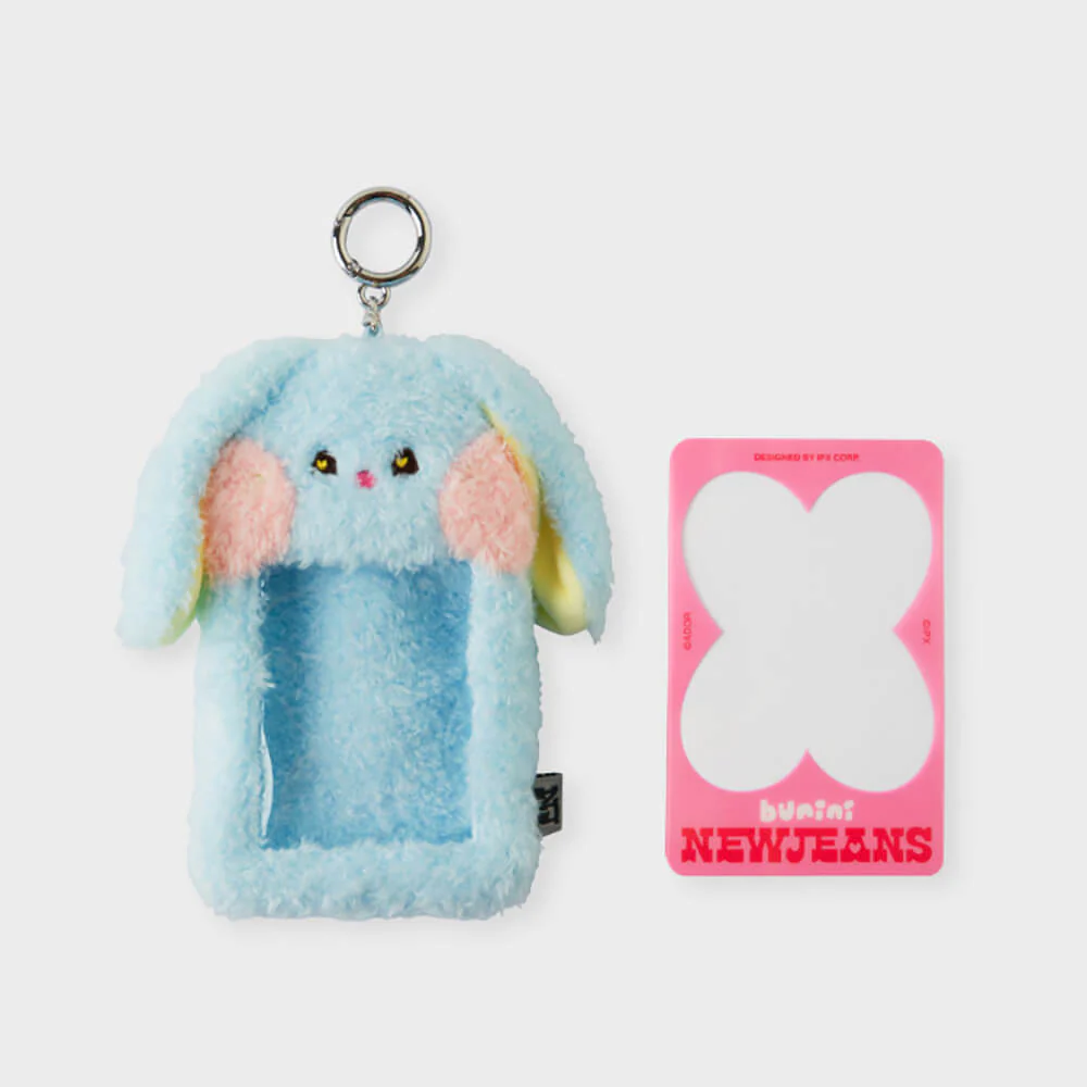 NewJeans bunini Plush Photo Card Holder Keyring (Blue) - Image 7